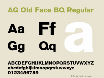 AG Old Face BQ Regular 001.000 Font Sample