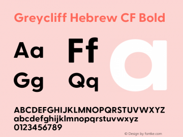 Greycliff Hebrew CF Bold Version 2.500;FEAKit 1.0图片样张