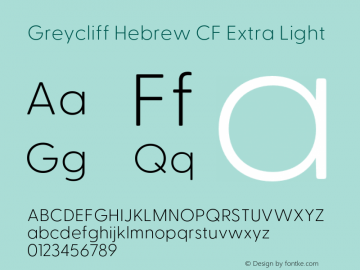 Greycliff Hebrew CF Extra Light Version 2.500;FEAKit 1.0图片样张