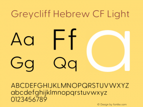 Greycliff Hebrew CF Light Version 2.500;FEAKit 1.0图片样张