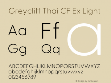 Greycliff Thai CF Ex Light Version 2.500;FEAKit 1.0图片样张