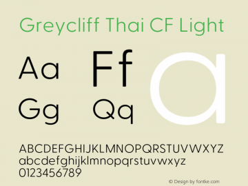 Greycliff Thai CF Light Version 2.500;FEAKit 1.0图片样张