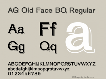 AG Old Face BQ Regular 001.000 Font Sample