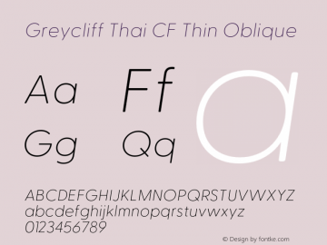 Greycliff Thai CF Thin Oblique Version 2.500;FEAKit 1.0图片样张