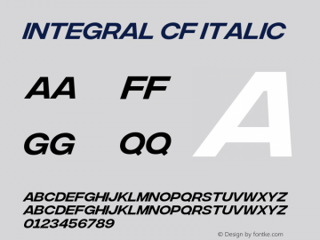 Integral CF Regular Oblique Version 1.200;hotconv 1.0.109;makeotfexe 2.5.65596图片样张