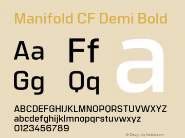 Manifold CF Demi Bold Version 4.300;FEAKit 1.0图片样张