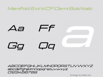 Manifold Ext'd CF Demi Bold Italic Version 4.300;FEAKit 1.0图片样张