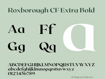 Roxborough CF Extra Bold Version 1.400;FEAKit 1.0图片样张