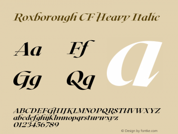 Roxborough CF Heavy Italic Version 1.400;FEAKit 1.0图片样张