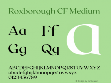 Roxborough CF Medium Version 1.400;FEAKit 1.0图片样张