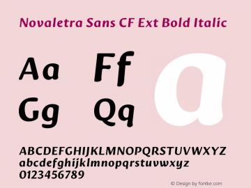 Novaletra Sans CF Ext Bold Italic Version 1.000;Glyphs 3.1.2 (3151)图片样张