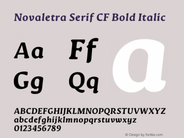 Novaletra Serif CF Bold Italic Version 1.000;FEAKit 1.0图片样张