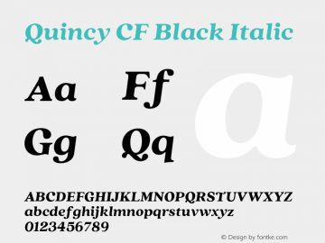 Quincy CF Black Italic Version 4.300;FEAKit 1.0图片样张