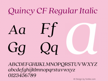 Quincy CF Regular Italic Version 4.300;FEAKit 1.0图片样张