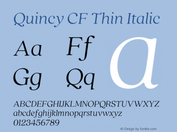 Quincy CF Thin Italic Version 4.300;FEAKit 1.0图片样张