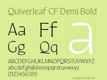 Quiverleaf CF Demi Bold Version 1.000;FEAKit 1.0图片样张