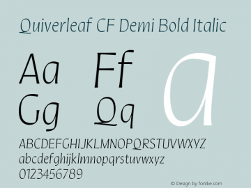 Quiverleaf CF Demi Bold Italic Version 1.000;FEAKit 1.0图片样张
