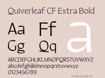 Quiverleaf CF Extra Bold Version 1.000;FEAKit 1.0图片样张