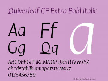 Quiverleaf CF Extra Bold Italic Version 1.000;FEAKit 1.0图片样张