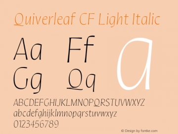 Quiverleaf CF Light Italic Version 1.000;FEAKit 1.0图片样张