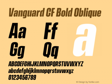 Vanguard CF Bold Oblique Version 2.300;Glyphs 3.1.2 (3151)图片样张