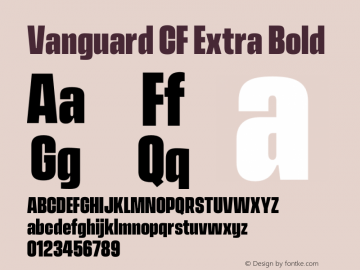 Vanguard CF Extra Bold Version 2.300;Glyphs 3.1.2 (3151)图片样张