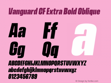 Vanguard CF Extra Bold Oblique Version 2.300;Glyphs 3.1.2 (3151)图片样张