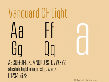 Vanguard CF Light Version 2.300;Glyphs 3.1.2 (3151)图片样张