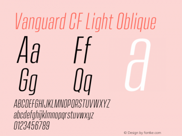 Vanguard CF Light Oblique Version 2.300;Glyphs 3.1.2 (3151)图片样张