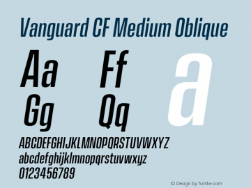 Vanguard CF Medium Oblique Version 2.300;Glyphs 3.1.2 (3151)图片样张
