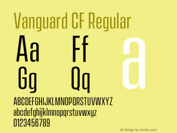 Vanguard CF Regular Version 2.300;Glyphs 3.1.2 (3151)图片样张