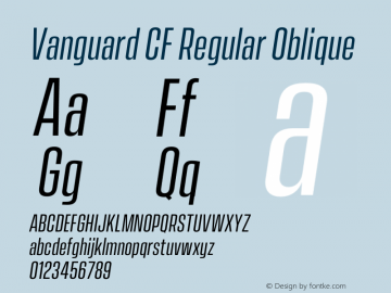 Vanguard CF Regular Oblique Version 2.300;Glyphs 3.1.2 (3151)图片样张