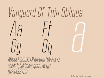 Vanguard CF Thin Oblique Version 2.300;Glyphs 3.1.2 (3151)图片样张