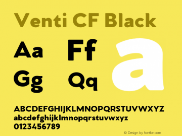 Venti CF Black Version 4.300;Glyphs 3.2 (3219)图片样张