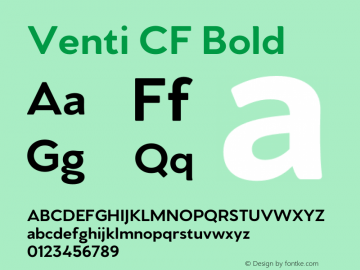 Venti CF Bold Version 4.300;Glyphs 3.2 (3219)图片样张