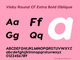 Visby Round CF Extra Bold Oblique Version 2.200;FEAKit 1.0图片样张