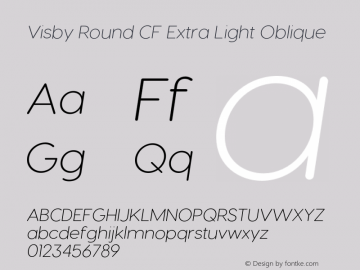 Visby Round CF Extra Light Oblique Version 2.200;FEAKit 1.0图片样张