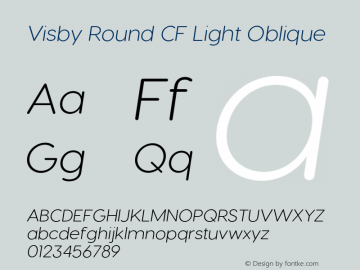 Visby Round CF Light Oblique Version 2.200;FEAKit 1.0图片样张
