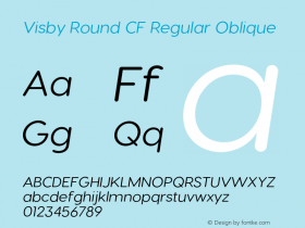 Visby Round CF Regular Oblique Version 2.200;FEAKit 1.0图片样张