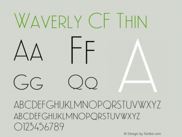 Waverly CF Thin Version 2.000;FEAKit 1.0图片样张