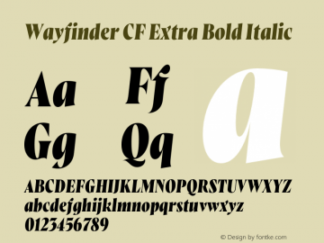 Wayfinder CF Extra Bold Italic Version 1.200;hotconv 1.0.109;makeotfexe 2.5.65596图片样张