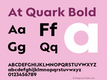 At Quark Bold Version 1.000;Glyphs 3.1.2 (3151)图片样张