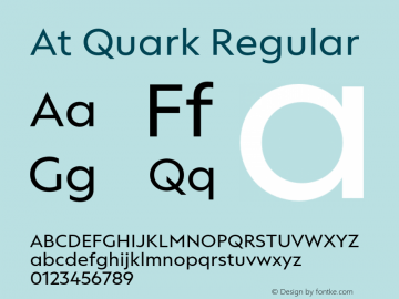 At Quark Regular Version 1.000;Glyphs 3.1.2 (3151)图片样张