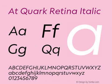 At Quark Retina Italic Version 1.000;Glyphs 3.1.2 (3151)图片样张