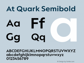 At Quark Semibold Version 1.000;Glyphs 3.1.2 (3151)图片样张