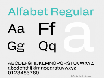 Alfabet Regular Version 3.000;FEAKit 1.0图片样张