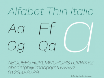 Alfabet Thin Italic Version 3.000;FEAKit 1.0图片样张