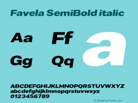 Favela SemiBold Italic Version 1.000;PS 001.000;hotconv 1.0.88;makeotf.lib2.5.64775图片样张