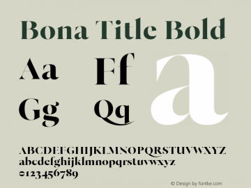 Bona Title Bold Version 1.000;PS 001.000;hotconv 1.0.88;makeotf.lib2.5.64775图片样张