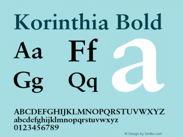 Korinthia Bold Version 1.100;PS 001.001;Core 1.0.38图片样张